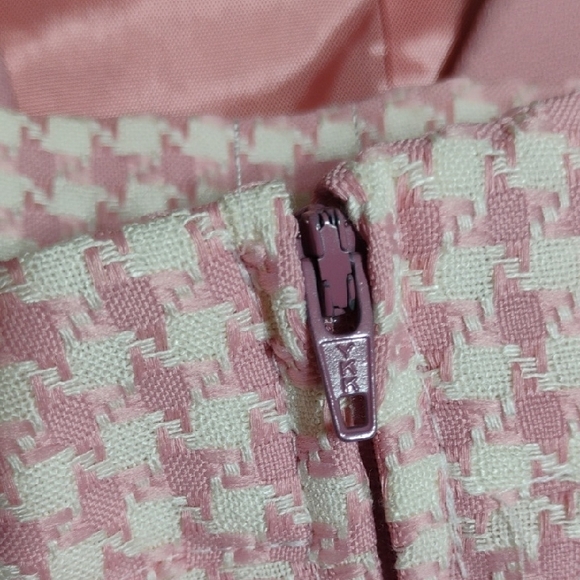 SALE! Blondie And Me Elegant Pink Houndstooth Women's Blazer & Skirt Set (XX-55) - Picture 8 of 9